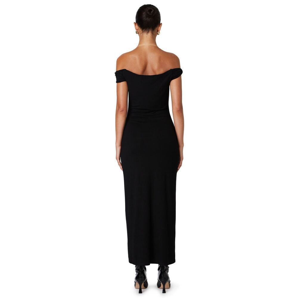 NIA the Brand Off the shoulder Velvet  maxi dress in Burgundy Red  size S NWT - Picture 3 of 7